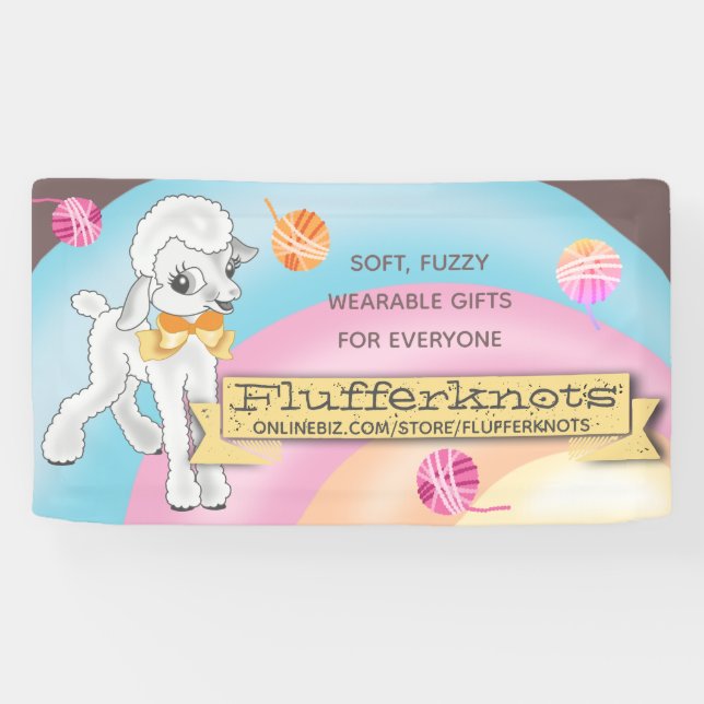 Handwerk zeigen Lamm-Schafe Stricken Häkelhaut Banner (Horizontal)