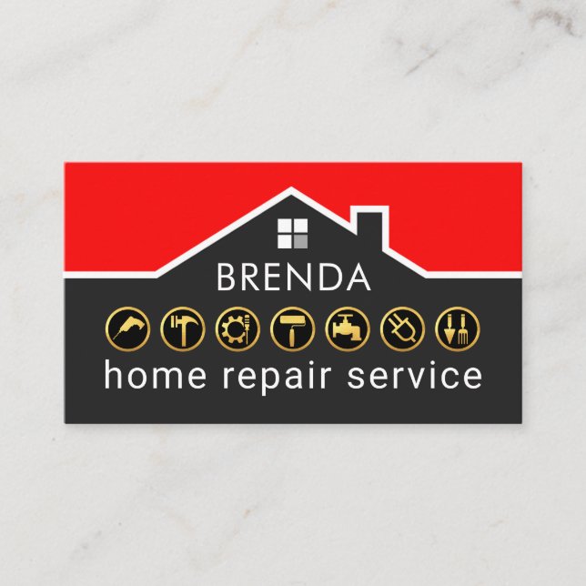 Handwerker-Bau-Service-Dachrahmen Visitenkarte (Vorderseite)