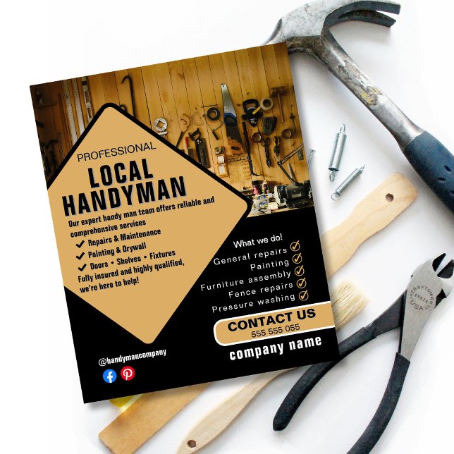 Handwerker-Dienstleistungen Flyer Vorlage | Lokale (Von Creator hochgeladen)