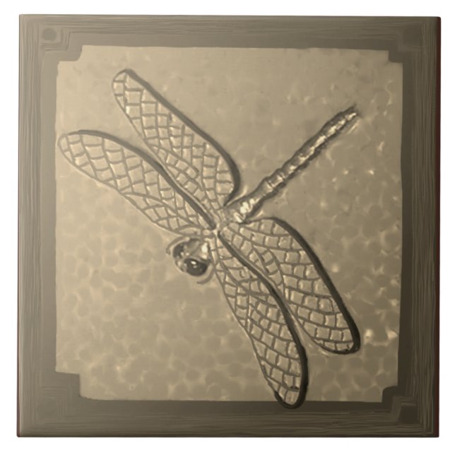 Handwerker Dragonfly Tile, Golden Fliese (Vorderseite)