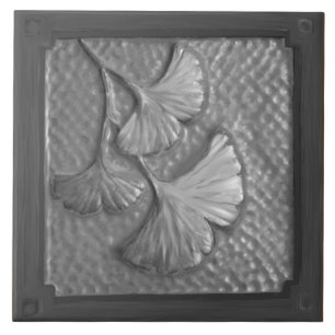 Handwerker Gingko Leaf Silver Keramik Tile Fliese