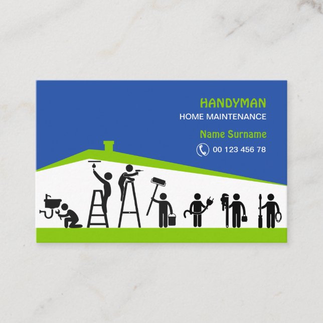 Handwerker-Hauswartung Visitenkarte (Vorderseite)