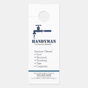 Handwerker-Klempnerdienstleistungen Türhänger Türanhänger