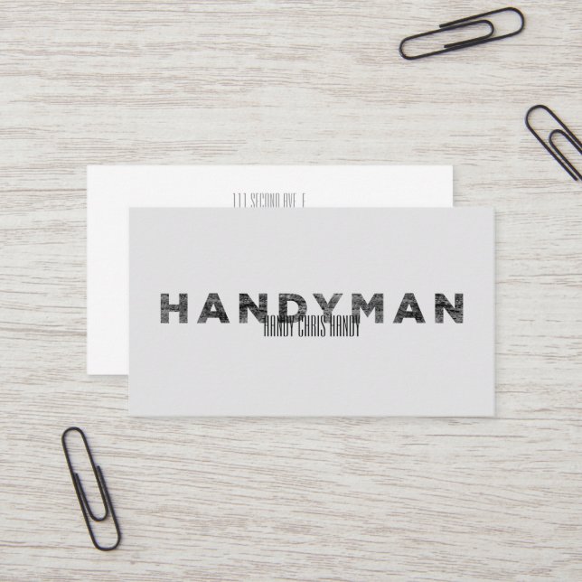Handwerker [Letterpress-Stil] Visitenkarte (Vorderseite/Rückseite Beispiel)