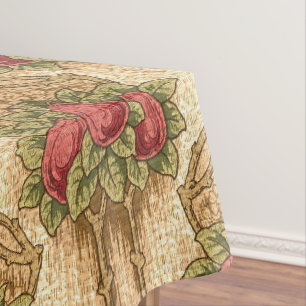 Handwerker oder Mission Style Red Peers Pattern Tischdecke