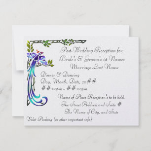 Handwerker Peacocks (Metallic Wedding Reception) Einladung
