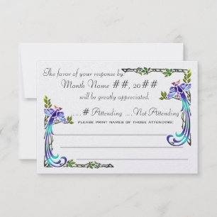 Handwerker-Pfauen (Antwortkarte) RSVP Karte