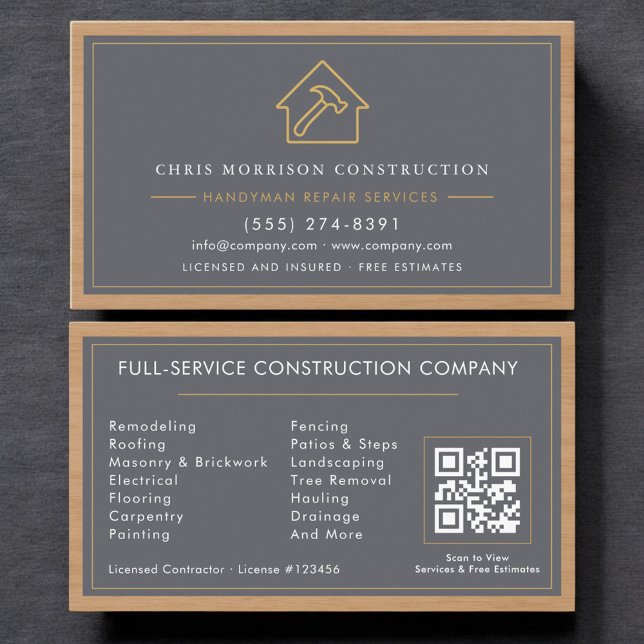 Handwerker-QR-Code Holzbauprofi Visitenkarte (Von Creator hochgeladen)