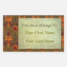 Handwerker Sampling florale Personalisierte Buchze Rechteckiger Aufkleber