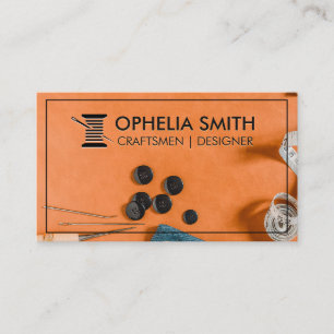 Handwerker   Seamstress Workspace Thread and Needl Visitenkarte