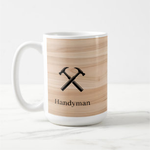 Handwerker-Vertragshammer-Logo aus rustikalem Holz Kaffeetasse