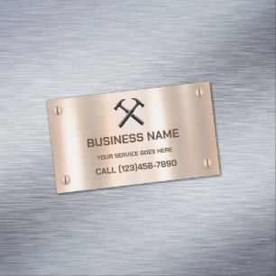 Handwerker-Vertragshammer-Logo aus rustikalem Holz Magnetische Visitenkarte