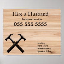 Handwerker-Vertragshammer-Logo aus rustikalem Holz