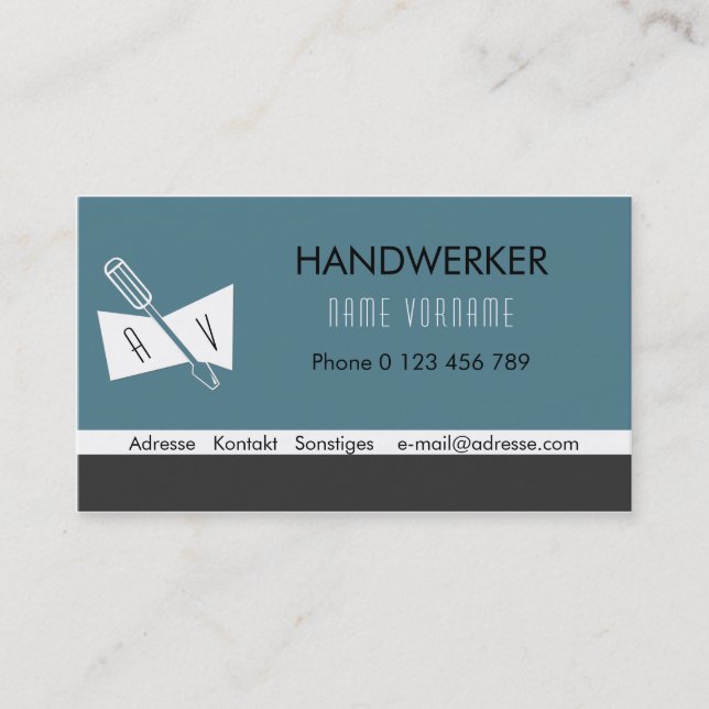 Handwerker Visitenkarte (Vorderseite)