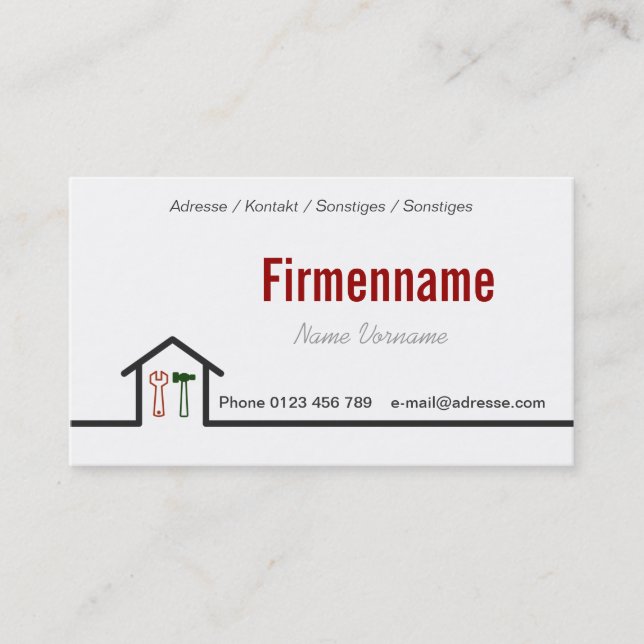 Handwerker Visitenkarte (Vorderseite)