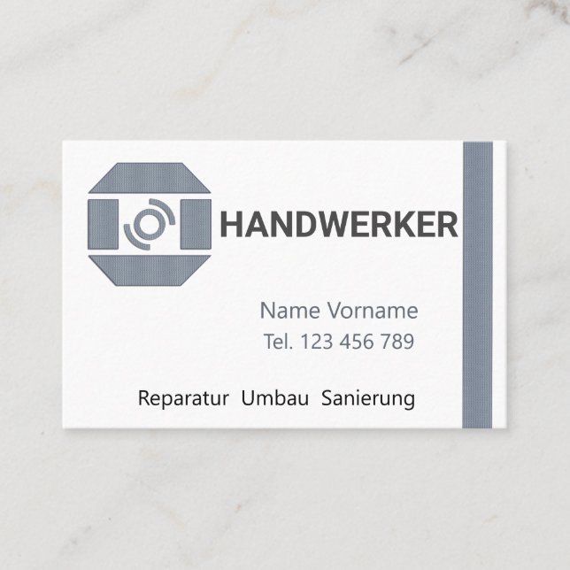 Handwerker Visitenkarte (Vorderseite)