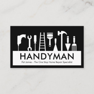 Handwerker-Werkzeug-Silhouette-Plakat Visitenkarte