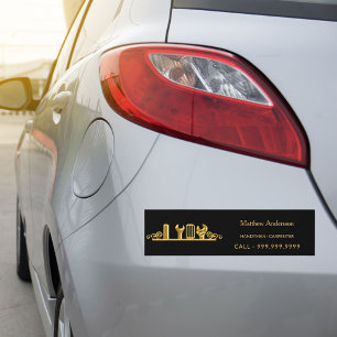 Handwerker Zimmermann Bau schwarzer Goldname Autoaufkleber