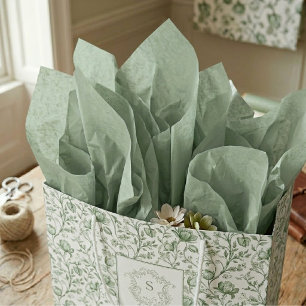 Handwerkliches Salbeigrün Luxus-Volltonfarbe-Tissu Seidenpapier