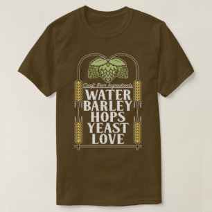 Handwerks-Bier-Bestandteile, die Lager-T-Shirt des T-Shirt