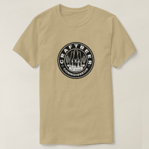 Handwerks-Bier-Kenner-schwarze u. weiße Hopfen T-Shirt