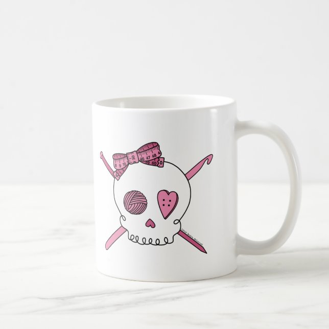 Handwerks-Schädel (Rosa) Tasse (Rechts)
