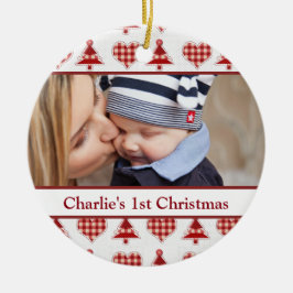 Handwerks-Weihnachtsbäume und Herzen Keramik Ornament