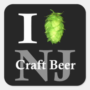 Handwerksbier der Liebe I (Hopfen) NJ Quadratischer Aufkleber