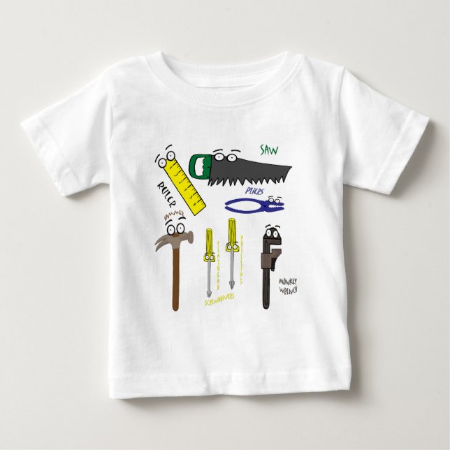 Handwerkzeuge, Cartoon Art Baby T-shirt (Vorderseite)