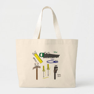 Handwerkzeuge, Cartoon Art Jumbo Stoffbeutel