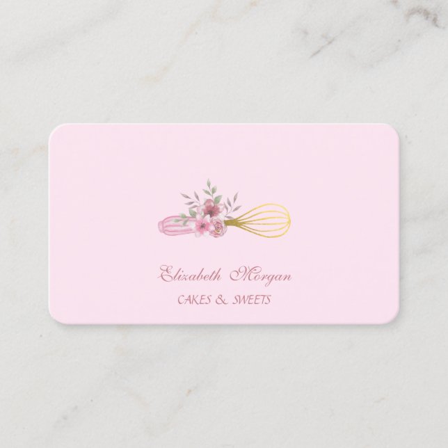 Handwerkzeuge für Bäckereien mit Aquarellfarbe Whi Visitenkarte (Vorderseite)