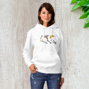 Handwerkzeuge Hammer Bohrer Nagel und Schraubensch Hoodie