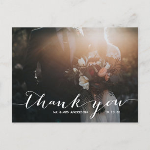 Handwriting 2 Foto Wedding Vielen Dank Postkarte