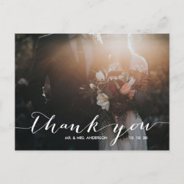 Handwriting 2 Foto Wedding Vielen Dank Postkarte
