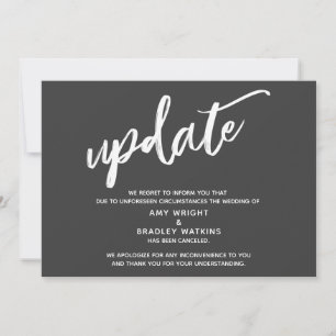 Handwriting abgebrochen Hochzeitsupdate Dunkelgrau Einladung