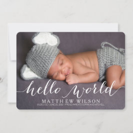 Handwriting Baby Birit Announcement Foto Card Ankündigung