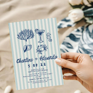 Handwriting Coast Retro Hochzeit Einladung