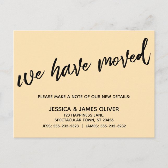 Handwriting Einfach haben wir Typografie Peach bew Postkarte (Vorderseite)