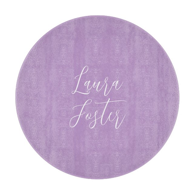 Handwriting Eleganname Lilac Color Schneidebrett (Vorderseite)