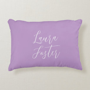Handwriting Eleganter Name Lilac & Rosa Farbe Dekokissen