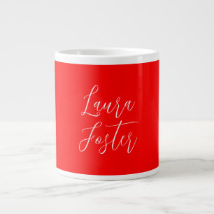 Handwriting Elegantname Red Color Schlicht Jumbo-Tasse