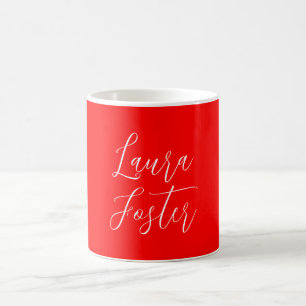 Handwriting Elegantname Red Color Schlicht Kaffeetasse