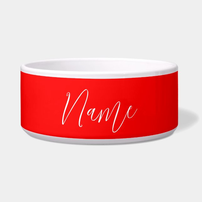 Handwriting Elegantname Red Color Schlicht Napf (Vorderseite)