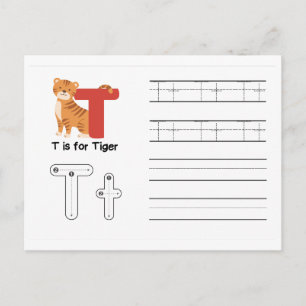 Handwriting-FlashCards für Kindergarten T,U Postkarte