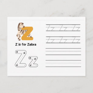 Handwriting-FlashCards für Kindergarten   Z   Postkarte