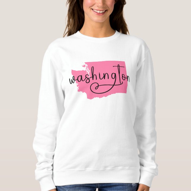 Handwriting Heart Washington in Rosa Sweatshirt (Vorderseite)