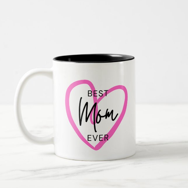 Handwriting Modern Simple Heart Mother's Day Tasse (Links)