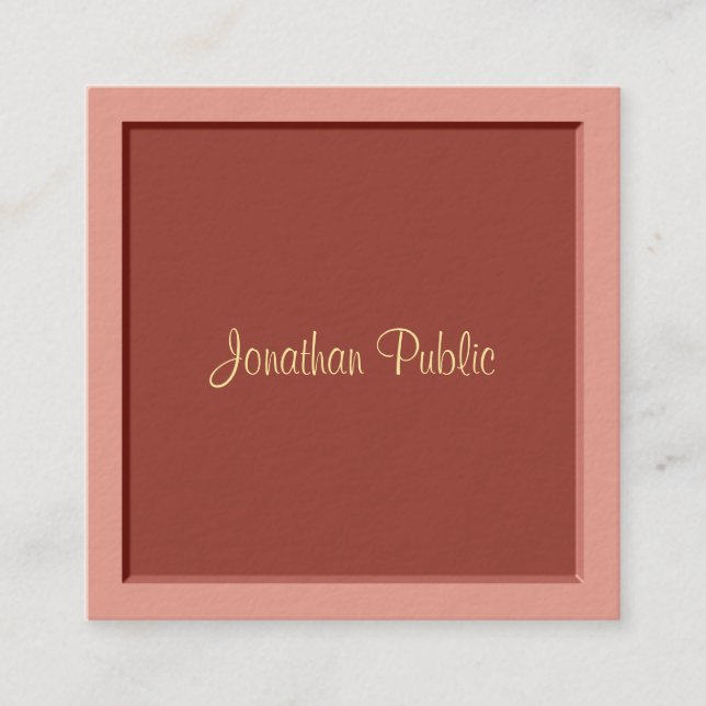 Handwriting Modernes Template Beruflich Elegant Quadratische Visitenkarte (Vorderseite)