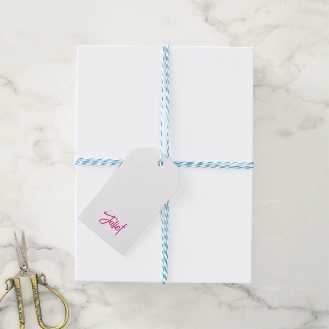 Handwriting NAME Farbiger Preppy Spaß Geschenkanhänger (Mit Garn)