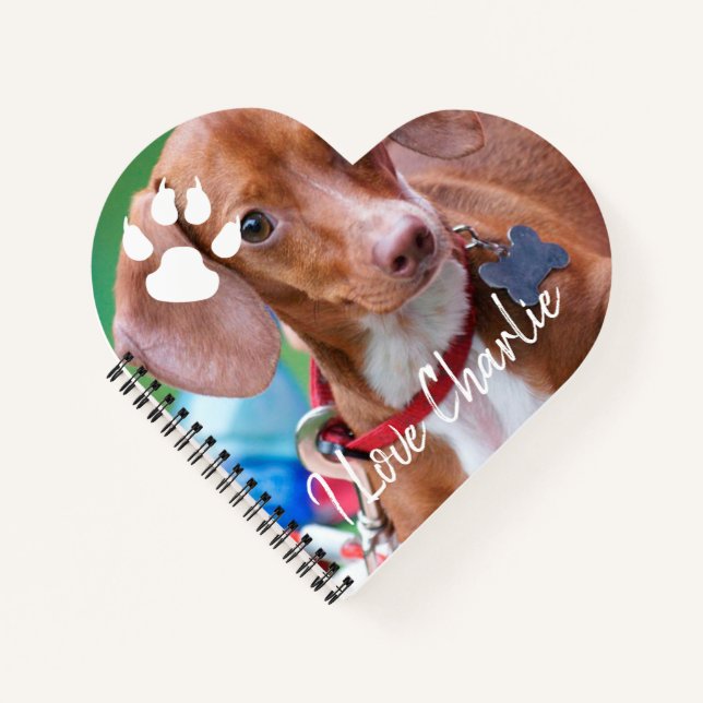 Handwriting-Overlay-Dackel Dog-Foto Notizbuch (Vorderseite)